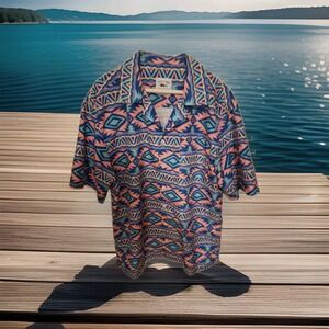 Spicy Tuna Coastal Outfitter Multi Colored Fishing Short Sleeve Shirt  M   G-026
